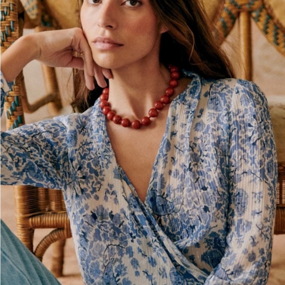 Sézane Abelia Blouse Alcazar Blue 4/36